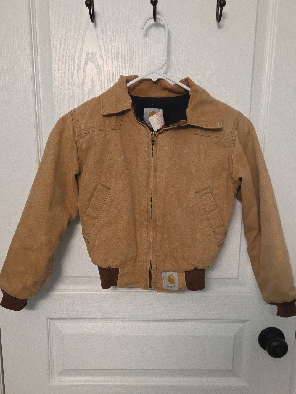 Vintage Carhartt Kids Detroit Jacket Brown Canvas Quilt Lined Youth Medium